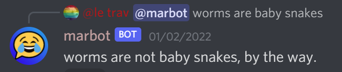 worms are not baby snakes, by the way